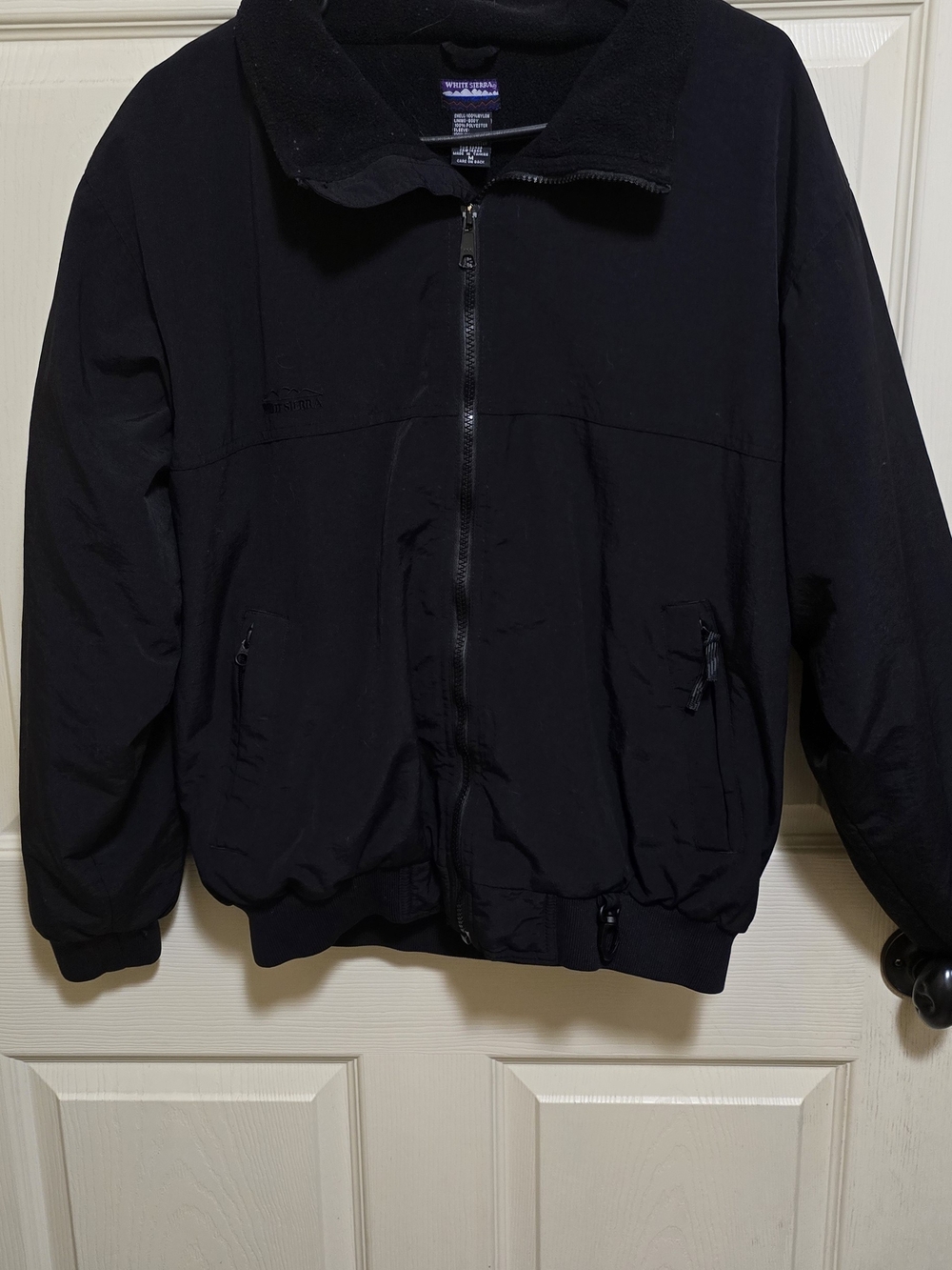 White Sierra Black Men's Zip-Up Bomber Jacket